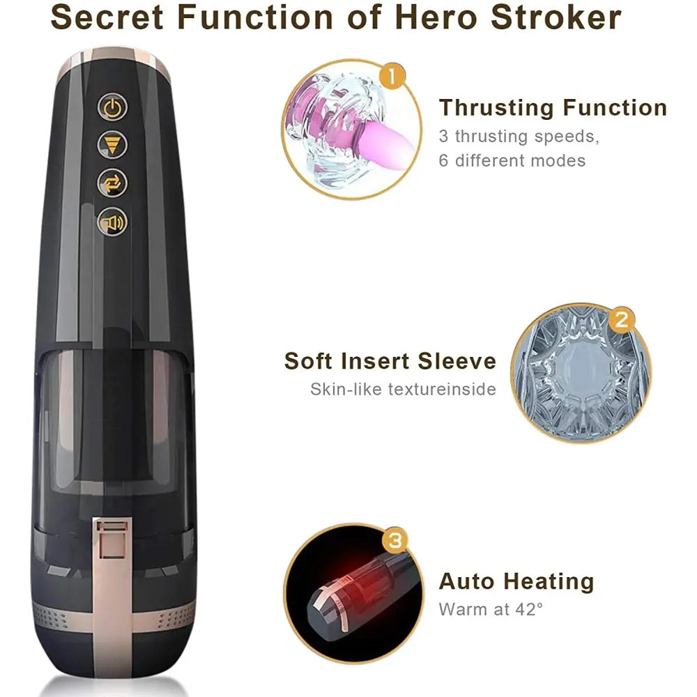 Telescopic Rotating Sucking Masturbator Real Vagina Sex